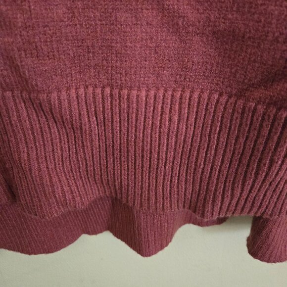 Saks Fifth Avenue Dusty Pink Faux Fur Trim V Neck Sweater Super Soft Size M - Picture 5 of 7